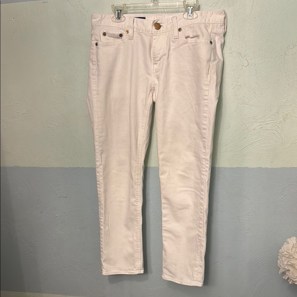 JCrew cropped matchstick white jeans